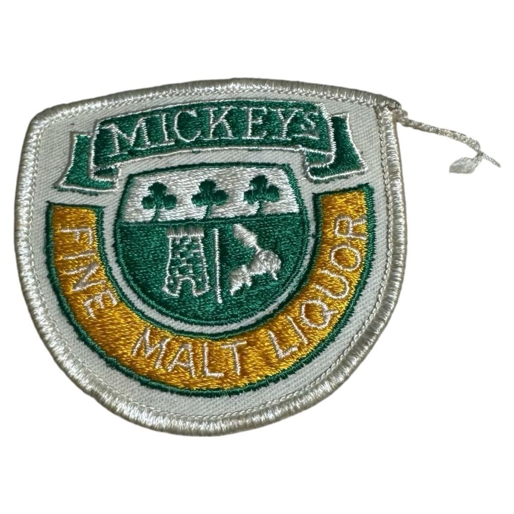 Mickey's Fine Malt Liquor Embroidered Patch Breweriana Retro Nostalgic
